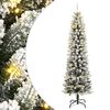 vidaXL műkar&aacute;csonyfa 150 LED-del &eacute;s h&oacute;val 150 cm
