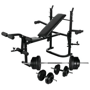 vidaXL s&uacute;lyz&oacute;pad &aacute;llv&aacute;nnyal/egykezes &eacute;s k&eacute;tkezes s&uacute;lyz&oacute;szettel 60,5 kg