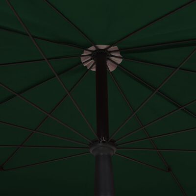 vidaXL zöld napernyő rúddal 200 x 130 cm