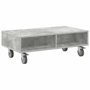 vidaXL G&ouml;rd&uuml;l&eacute;keny oldalasztal Beton Sz&uuml;rke 90 x 50 x 30 cm Szerelt Fa