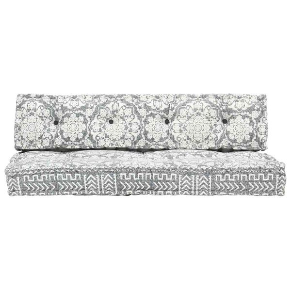 vidaXL világosszürke foltvarrott szövet raklapkanapé-párna