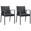 vidaXL 2 db fekete polyrattan kerti sz&eacute;k p&aacute;rn&aacute;val 56,5 x 57 x 83 cm
