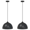 vidaXL f&uuml;ggől&aacute;mp&aacute;k 2 db &Aacute;ll&iacute;that&oacute; magass&aacute;g&uacute; E27 fekete &Oslash; 30 cm F&eacute;m