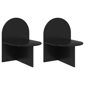 vidaXL &Eacute;jjeli asztal 2 pcs Fekete T&ouml;lgy 48 x 49 x 65 cm M&eacute;rn&ouml;ki fa