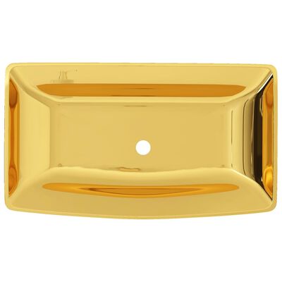 vidaXL aranyszínű kerámia mosdókagyló 71 x 38 x 13,5 cm