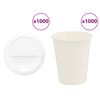 vidaXL 1000 db pap&iacute;r k&aacute;v&eacute;scs&eacute;sz&eacute;k fedővel 8oz 200ml