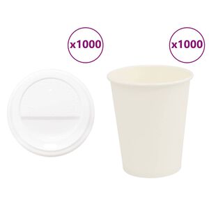 vidaXL 1000 db pap&iacute;r k&aacute;v&eacute;scs&eacute;sz&eacute;k fedővel 8oz 200ml