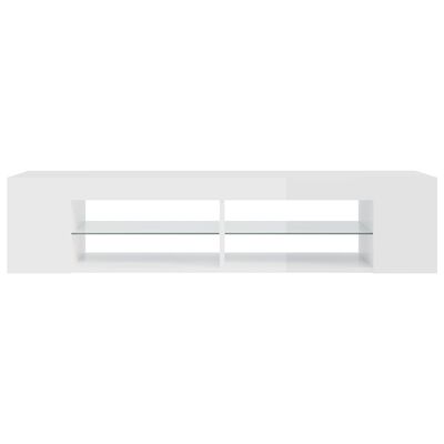 vidaXL magasfényű fehér TV-szekrény LED-lámpákkal 135 x 39 x 30 cm