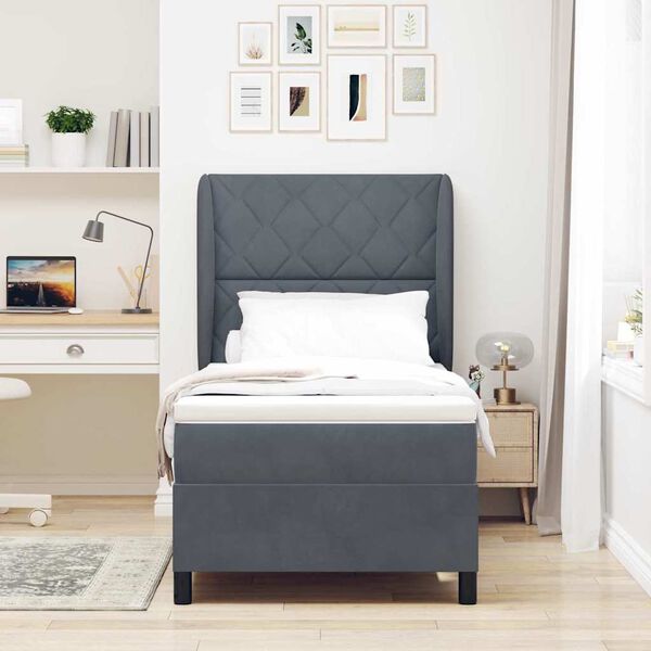 vidaXL Boxrug&oacute;s &aacute;gy matracmal S&ouml;t&eacute;tsz&uuml;rke 200 x 90 cm Poli&eacute;szter