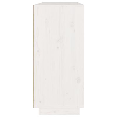 vidaXL fehér tömör fenyőfa tálalószekrény 110 x 34 x 75 cm