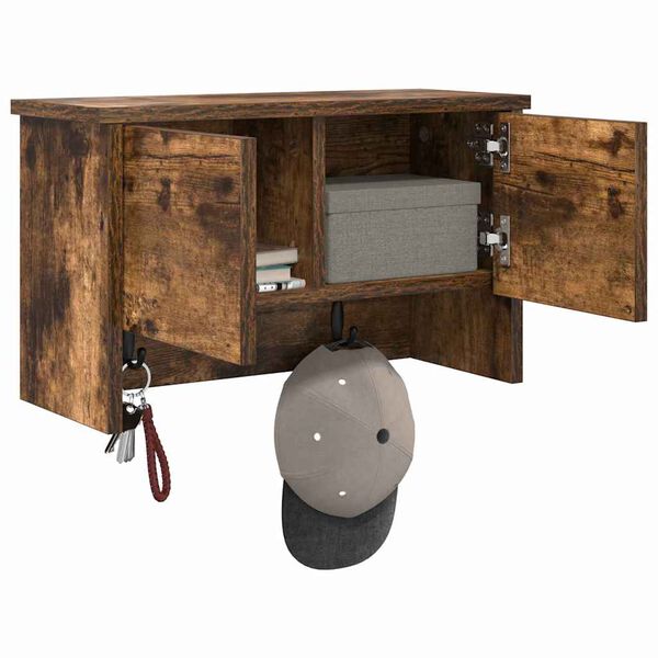 vidaXL Fali Kab&aacute;thorog polcokkal F&uuml;st&ouml;lt t&ouml;lgy 50 x 20 x 30 cm Faanyag