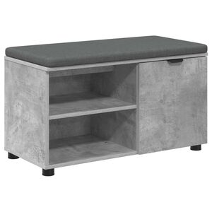 vidaXL Előt&eacute;r pad Beton Sz&uuml;rke 80 x 38 x 46 cm Műanyag Fa &eacute;s Sz&ouml;vet