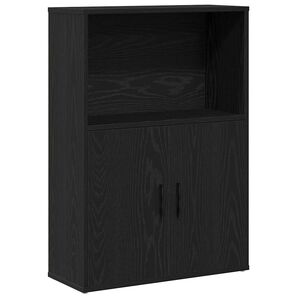 vidaXL K&ouml;nyvespolc fekete t&ouml;lgy 60x24x85 cm G&eacute;pes&iacute;tett fa