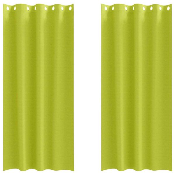 vidaXL Fekete Függöny Gyűrűkkel 2 pcs Zöld 245 x 140 cm Poliészter