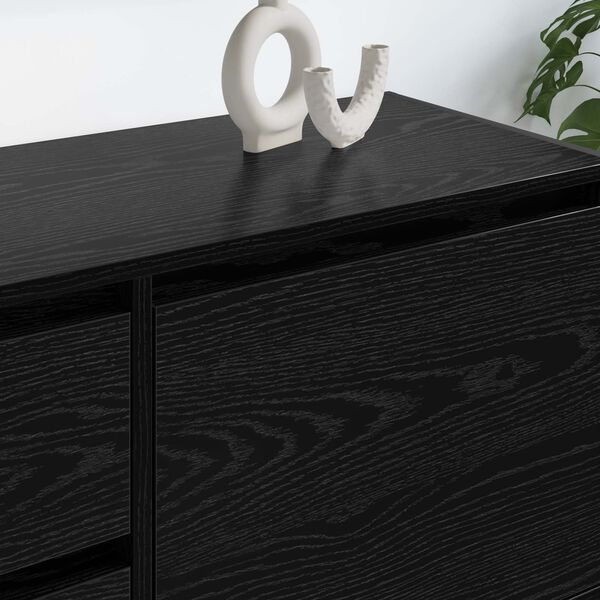 vidaXL TV szekr&eacute;ny fi&oacute;kkal Fekete t&ouml;lgy 100 x 36 x 49.5 cm Faanyag