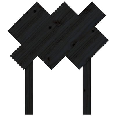 vidaXL fekete tömör fenyőfa ágyfejtámla 72,5x3x81 cm