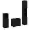 vidaXL F&uuml;rdőszoba b&uacute;tor szett 3 pcs Fekete t&ouml;lgy 30 x 30 x 190 cm