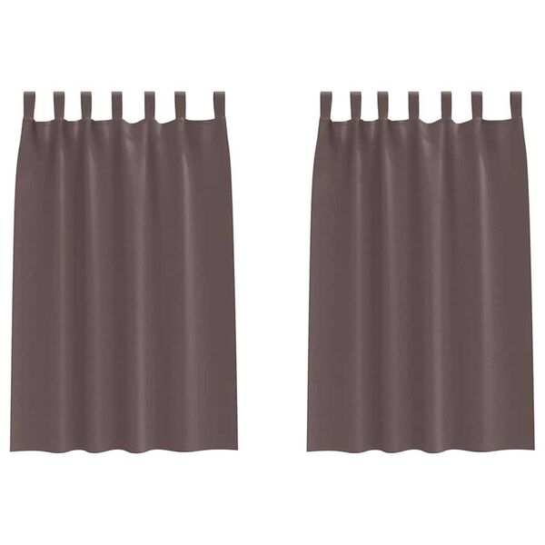 vidaXL Fekete F&uuml;gg&ouml;ny Gyűrűkkel 2 pcs S&ouml;t&eacute;t Barna 175 x 140 cm