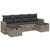 vidaXL 6 r&eacute;szes vil&aacute;gossz&uuml;rke polyrattan kerti &uuml;lőgarnit&uacute;ra p&aacute;rn&aacute;kkal