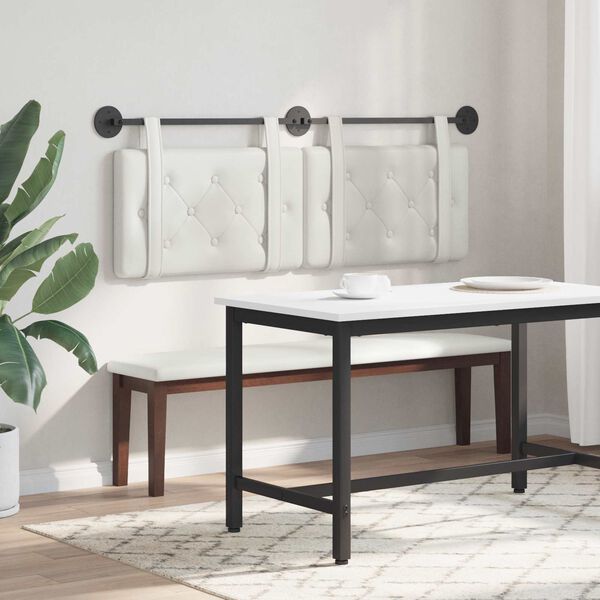 vidaXL Fali Fejt&aacute;mla Falra szerelhető Feh&eacute;r 130 x 55 x 5 cm Műbőr