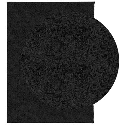 vidaXL PAMPLONA fekete magas szálú bolyhos modern szőnyeg 240 x 340 cm