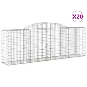 vidaXL 20 db &iacute;ves horganyzott vas gabion kos&aacute;r 300 x 50 x 100/120 cm