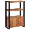 vidaXL K&ouml;nyvespolc Ajt&oacute;kkal Barna 72 x 33 x 110 cm T&ouml;m&ouml;r ak&aacute;cfa &eacute;s f&eacute;m