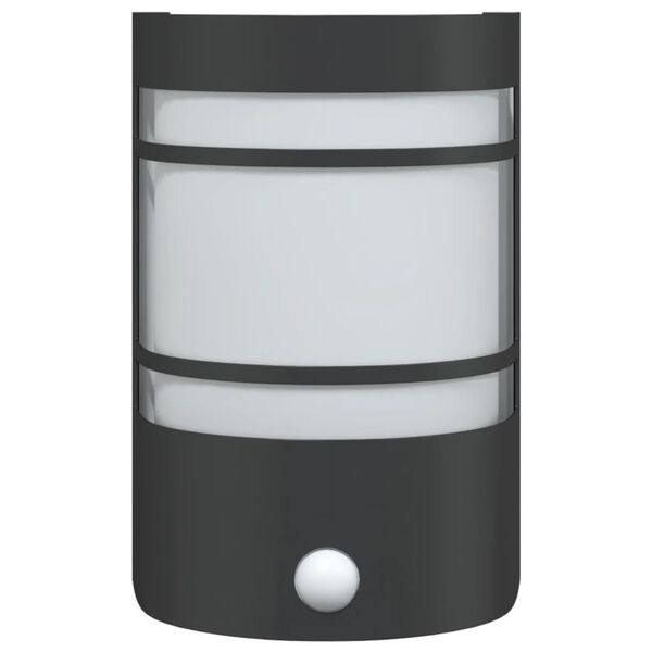 vidaXL 2 db fekete rozsdamentes ac&eacute;l k&uuml;lt&eacute;ri &eacute;rz&eacute;kelős falil&aacute;mpa