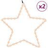vidaXL 2 db meleg feh&eacute;r kar&aacute;csonyi csillagok 48 LED-del 56 cm
