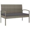 vidaXL sz&uuml;rke polyrattan kerti pad p&aacute;rn&aacute;val 105 cm