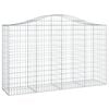 vidaXL 4 db íves horganyzott vas gabion kosár 200x50x120/140 cm