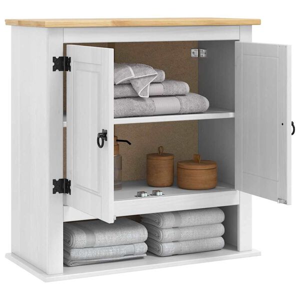 vidaXL F&uuml;ggő szekr&eacute;ny Corona Feh&eacute;r 70 x 33 x 71,5 cm T&ouml;m&ouml;r fenyőfa