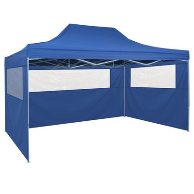 vidaXL kék összecsukható sátor 4 oldalfallal 3 x 4,5 m