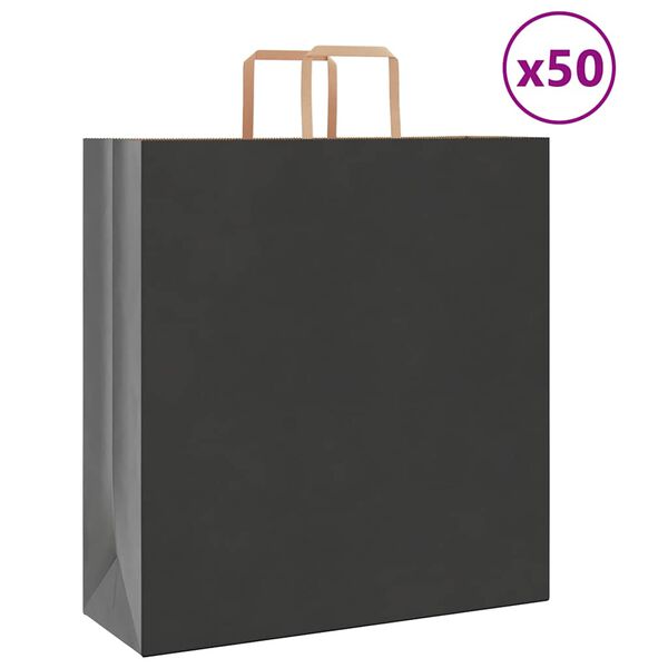 vidaXL 50 db fekete pap&iacute;rzacsk&oacute;k foganty&uacute;kkal 45x17x48 cm