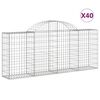 vidaXL 40 db &iacute;ves horganyzott vas gabion kos&aacute;r 200x30x80/100 cm