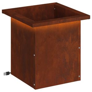 vidaXL Led-es kerti vir&aacute;gl&aacute;da Rozsd&aacute;s 30 x 30 x 30 cm