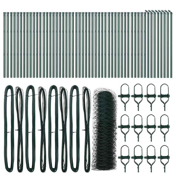 vidaXL Ker&iacute;t&eacute;soszlop Z&ouml;ld 100 x 0,5 m (50 mm h&aacute;l&oacute;) Ac&eacute;l &eacute;s PVC