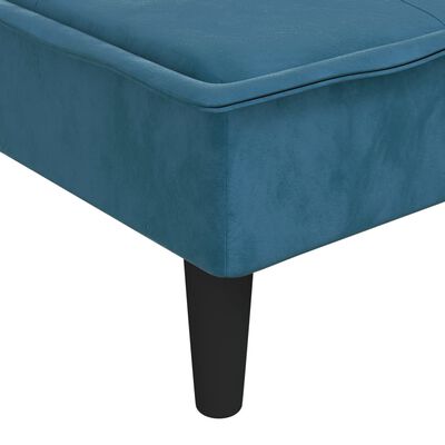 vidaXL kék L-alakú bársony kanapéágy 255x140x70 cm