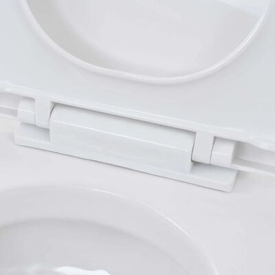 vidaXL falra szerelhető fehér kerámia WC rejtett öblítőtartállyal