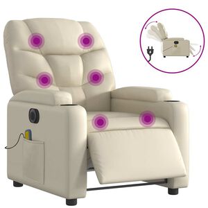 vidaXL kr&eacute;msz&iacute;nű műbőr elektromos d&ouml;nthető massz&aacute;zsfotel