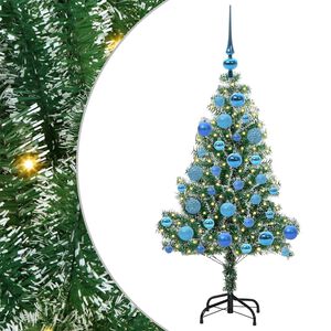 vidaXL Mű kar&aacute;csonyi fa h&oacute;val bor&iacute;tva LED f&eacute;nyekkel 150 LED-del 120 cm