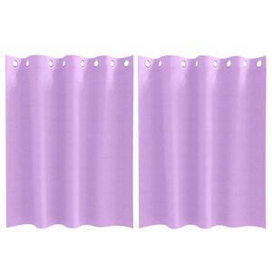 vidaXL Fekete F&uuml;gg&ouml;ny Gyűrűkkel 2 pcs Lila 140 x 140 cm Poli&eacute;szter