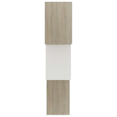 vidaXL fehér-sonoma kocka alakú szerelt fa fali polcok 68x15x68 cm