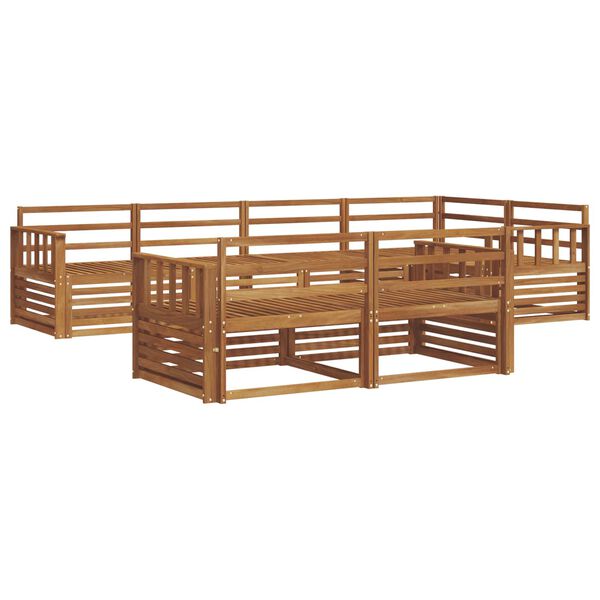 vidaXL K&uuml;lt&eacute;ri kanap&eacute; szett 7 pcs Term&eacute;szetes T&ouml;m&ouml;r Ak&aacute;cfa