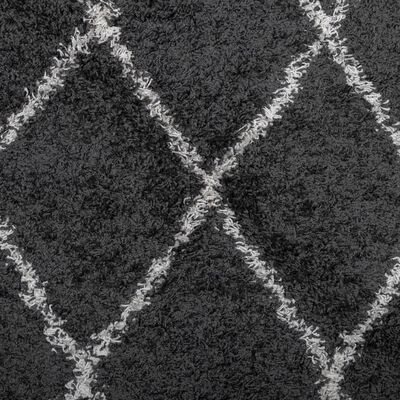 vidaXL PAMPLONA fekete és krém bolyhos modern szőnyeg 60 x 110 cm