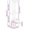 vidaXL betonsz&uuml;rke szerelt fa ruh&aacute;sszekr&eacute;ny fi&oacute;kokkal 50 x 50 x 200 cm
