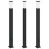 vidaXL 3 db fekete IP44-es oszlopl&aacute;mpa konnektorral 110 cm