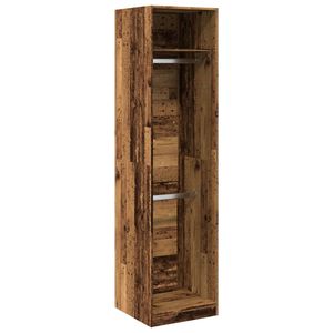 vidaXL antik fa sz&iacute;nű szerelt fa ruh&aacute;sszekr&eacute;ny 50 x 50 x 200 cm