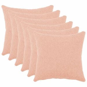 vidaXL P&aacute;rna huzat 6 pcs HEERLEN R&oacute;zsasz&iacute;n 30 x 30 cm Boucl&eacute;
