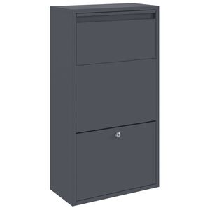 vidaXL Csomagz&aacute;r&oacute; doboz t&aacute;rol&oacute;val z&aacute;rral Antracit 44 x 22 x 82 cm Ac&eacute;l